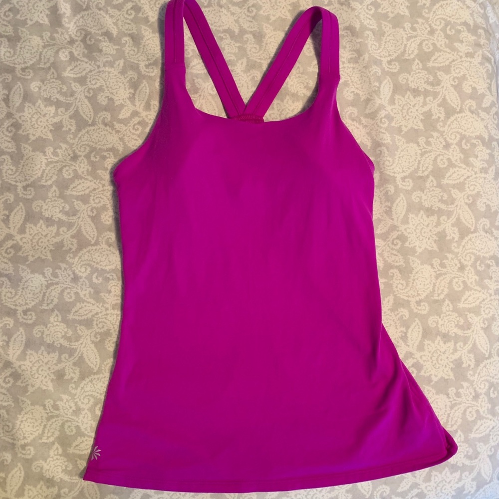 Athleta Purple Racerback Tank Top w/ Bra Sz S
